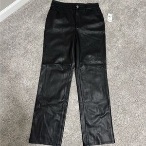 NWT International Concepts Faux Leather Straight Leg Pants